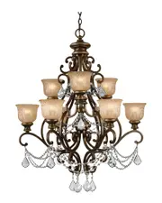 Crystorama 9-Light Norwalk Chandelier Swarovski Strass Crystal