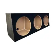 10” Sealed Wedge Triple Subwoofer Enclosure Box For Car Audio System- Black