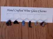 EQUESTRIAN, TRIPLE CROWN" (SET #2) Set of 6 hand crafted wine glass charms