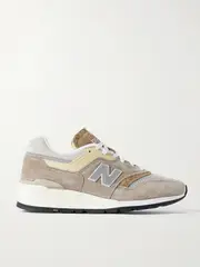 [New Balance] New Balance - 997 Leather And Mesh-trimmed Suede Sneakers - Beige - US8 US 8 Neutrals