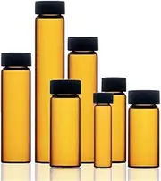 3ml To 50ml Brown Glass Seal Bottle Reagent Sample Vials With Plastic Lid Screw Cap(5ml 100pcs)