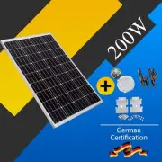 200W 12V Mono Solar Panel Kit Boat Caravan Home Off Gird Battery Charging Power