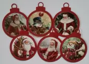 6 Personalised Christmas Gift Tags - Santa - Snowmen - Foiling