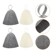 4 Pcs Sauna Felt Hats Cap Shower Deep Conditioning Hair Miss