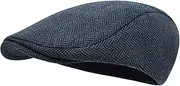 [HLYQMYG] Men's Flat Cap Wool Tweed Driving Cap Irish Newsboy Hat