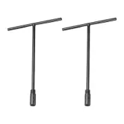 2pcs T-Handle Metric Socket Wrench 12mm CR-V 6-Point Hex T-Shape Spanner, Black