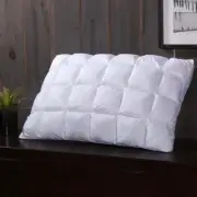 Luxury Soft Pleated Goose Down Pillow Neck Support 600 Firm TC Comfort 2" Gusset