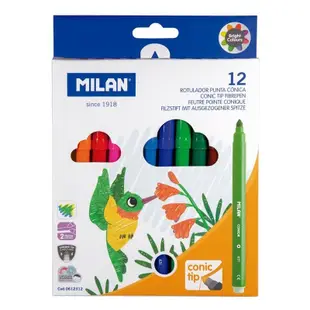 MILAN 兒童可水洗彩色筆_細筆桿12色（隨行畫筆袋補充適用）