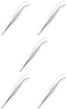 Kitchen Tongs,Cooking Tongs,Grips Tongs,Food Tongs,Salad Tongs,5 Set of Tea Tweezers Food Stainless Steel Tea Folder Lightweight Clips Good Fixation Great Control Food Grade Clamps Kitchen Tongs