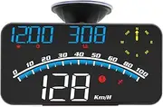 Camrusic Heads Up Display for Cars GPS Digital Speedometer HUD Odometer Overspeed Alarm Fatigue Driving Reminder Compass Direction, Clock, Altitude(Blue)