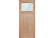 Ritz - Craftsman Mahogany Exterior Door 1-Lite Clear with 1 Panel Bottom (1-3/4"