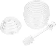 Gatuida 1 Set Honey Dispenser Jar with Dipper Syrup Storage Container for Kitchen for Honey Syrups and Dry Food Storage