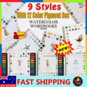New Watercolor Workbook,Beginner-Friendly Birds Watercolor Workbooks,12 Colors~