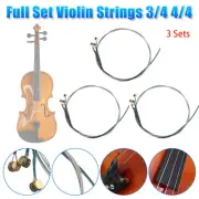 3 Packs G D A & E Full Set Violin Strings Stainless Steel for 4/4 & 3/4 Violin