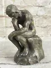 Art Deco Detailed Desktop Thinker by Augustine Rodin Bronze Sculpture Gift