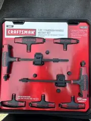 Sears Craftsman Nos 7pc SAE T Through Handle Hex Key Set 46383