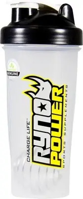 RYNO POWER Premium Logo Shaker Bottles BB-BOTTLE-CLR 5101-0026