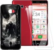 ESACMOT Monster Pattern Case Compatible with Kyocera Katan Sumaho 2 A001KC + [2 Pack] Screen Protector Tempered Glass, Shockproof Case Cover for Kyocera Easy Smartphone 2 (5.3 inch)