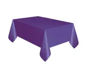 Solid Color Rectangle Dining Table Cover Cloth Birthday Party Tablecloth Decor-Purple