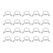 Fuel Line Hose Clips, 50pcs 14mm 304 Stainless Steel Tube Spring Clamps(Silver)