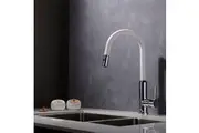 Pull out sink mixer vegie spray white and chrome