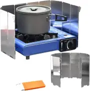Folding Stove Wind Screen Shield for Portable Stove 10 Folding Panels for Gas B