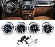 LED Light Front Air Vent Inlet Ambient Lamp Compatible For Jeep Wrangler JK 2011-2017(For JK 2011-17)