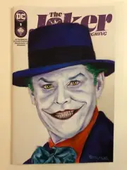 Original sketch cover variant comic art, Jack Nicholson Joker, by Dan Neidlinger
