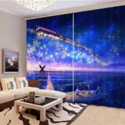 Great Dream Star Train 3D Blockout Photo Print Curtain Fabric Curtains Window