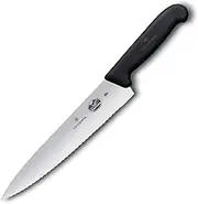 Victorinox Fibrox Wavy Edge Cooks Carving Knife, Black, 5.2033.25