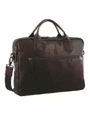 [PIERRE CARDIN] Rustic Leather Computer Bag in Chestnut