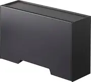 Yamazaki 5444 Two-Way Mask Storage Case, Black, Approx. W 8.7 x D 3.0-5.5 x H 5.5 inches (22 x 7.5-14 x 14 cm), Smart Flap Type, Easy Refill Mask