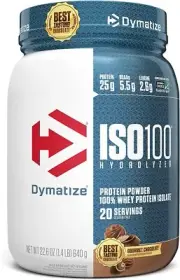ISO100 Hydrolyzed Protein Powder, 100% Whey Isolate Protein, 25g of Protein