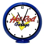 Hot Rod Car Garage, Blue Non-Lighted Gas Pump Globe Advertising Quartz Clock