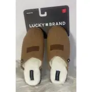Lucky Brand Micro Suede Slippers NWT Shoes Men's Size M 9-10 Faux Fur Lined