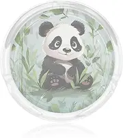 Glass Ashtray for Cigarettes Portable Decorative Modern Cigarette Ash Tray Panda Round Cigar Ashtrays Holder Cute Cool Tabletop Ashtray for Office Home Indoor Outdoor