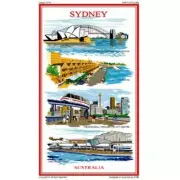 Australian Souvenir Tea Towel - Visiting Sydney