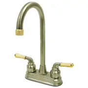KB499 Magellan Bar Faucet, 4-3/4", Brushed Nickel/Polished Brass