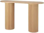 Artiss Console Table Oval Wooden Entry Table Hallway Tables Furniture 115CM Pine