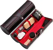 [outret] Shoe Polish Kit - 10Pcs Shoe Polish Cleaning Kit - Shoe Shine Kit Includes Black/White Shoe Polish, Shoe Brush, Shoehorn, Shoe Polish Cloth, Shoe Shine Sponge, PU Leather Case
