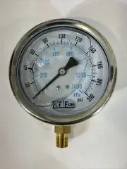Flo Fab 4-inch flofab 400LFB14-FLO Liquid Fill 200 PSI 4" Pressure Gauge 1/4 NPT