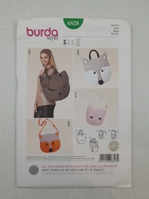 Burda Sewing Pattern 6828 Women's Teen Bags Pattern Size 4 styles NEW