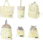 [COLORFUL CANDY STYLE] NU306300 Kindergarten Entrance School Entrance 6-piece Set, Lesson Bag, Quilting (Gusseted), Shoe Case, Drawstring Bag, Gymnastics Clothing Bag, Lunch Bag, Cup Bag, Small Items,
