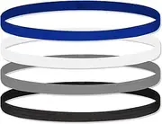 BEZANU Elastic Sport Headbands, 4 Pcs Multicolor Non-Slip Stretchy Head Wrap Elastic Exercise Head Band for Women, Girl, Men, Indoor and Outdoor Excercise