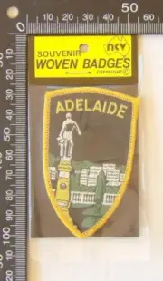 VINTAGE ADELAIDE SOUTH AUSTRALIA TRAVEL SOUVENIR PATCH WOVEN CLOTH SEW-ON BADGE