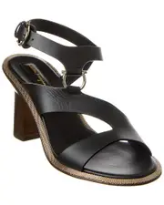 Ferragamo Mapi Leather Sandal 6.5 C Black