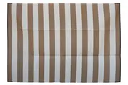 Brittany Beige & White Stripes Foldable Waterproof Large Camping Mat - 270x360 CM