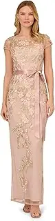 [Adrianna Papell] Women's Cascading Floral Column Gown