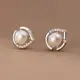 《真愛鍊Cherish 》S925純銀耳環天然淡水珠 微鑲鋯石天然珍珠 美麗的愛心樣式的設計