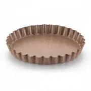 Korkmaz Torta Tart Quiche Pie Cake Pan with Non-Stick Granite Coating, Brown